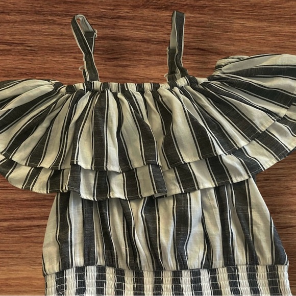 NWT Ashley Stewart Black White Striped Jumpsuit 10/12 $64.50 Cruise Linen Travel - Picture 5 of 7